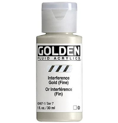 Acrylique fluide - 1 oz  or interference fin  s7