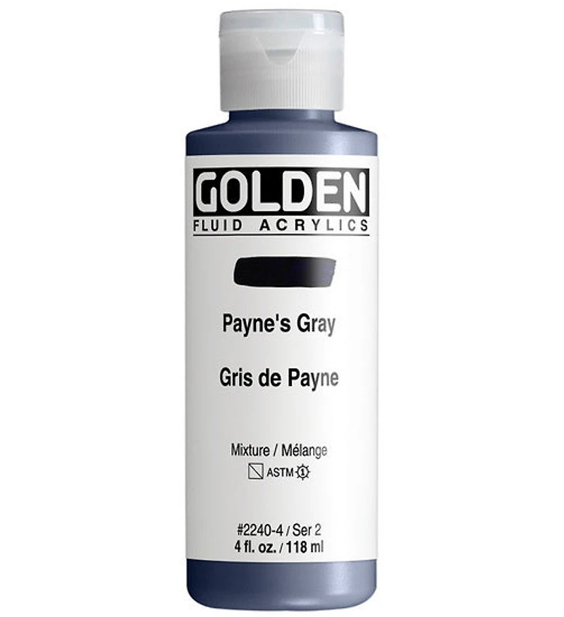 Acrylic fluid - 4 oz paynes gray s2