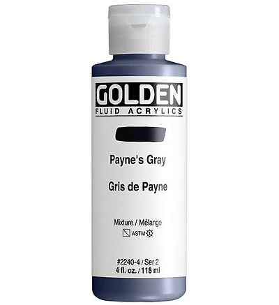 Acrylic fluid - 4 oz  paynes gray  s2