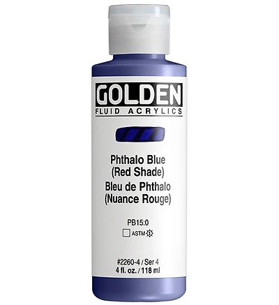 Acrylic fluid - 4 oz  phthalo blue red shade  s4