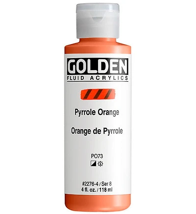Acrylic fluid - 4 oz  pyrrole orange  s8