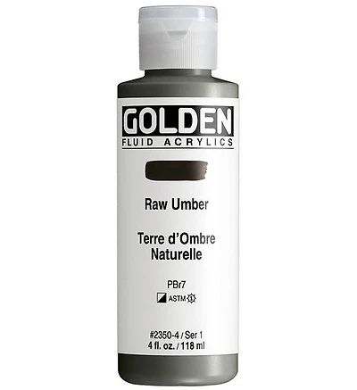 Acrylic fluid - 4 oz  raw umber  s1