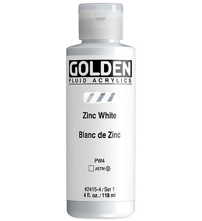 Acrylique fluide - 4 oz  blanc de zinc  s1