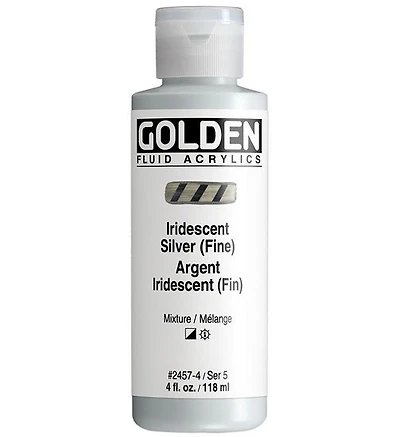 Acrylique fluide - 4 oz argent iridescent s5