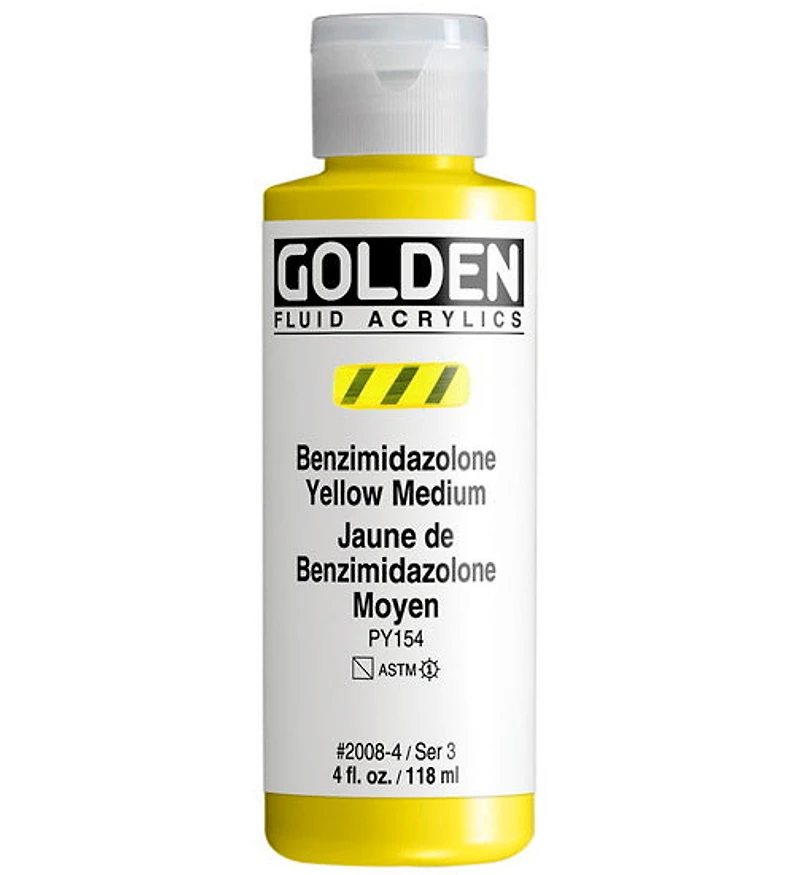 Acrylic fluid - 4 oz medium benzimidazolone yellow s3