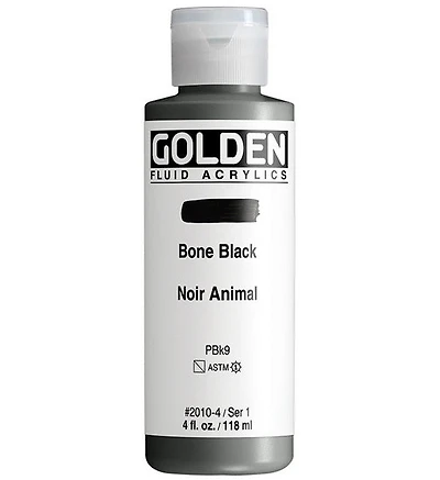 Acrylique fluide - 4 oz  noir animal  s1