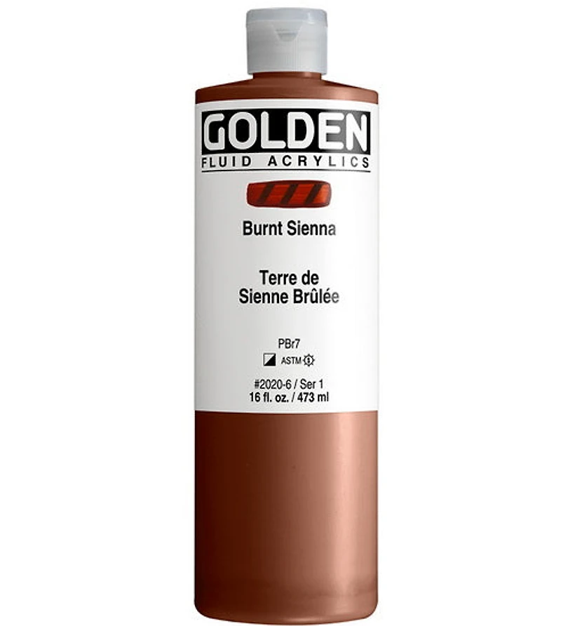 Acrylic fluid - 16 oz burnt sienna s1