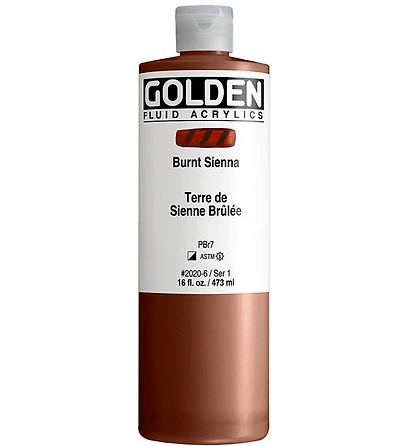 Acrylic fluid - 16 oz burnt sienna s1
