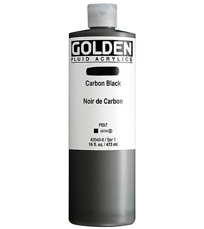 Acrylique fluide - 16 oz  noir de carbon  s1