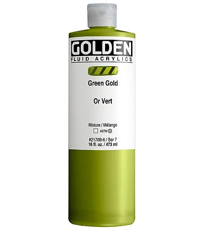 Acrylic fluid - 16 oz  green gold  s7