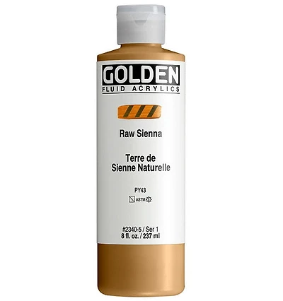 Acrylic fluid - 8 oz  raw sienna  s1
