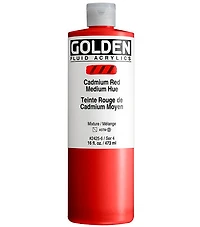 Acrylique fluide - 16 oz  rouge cadmium moyen imitation  s4