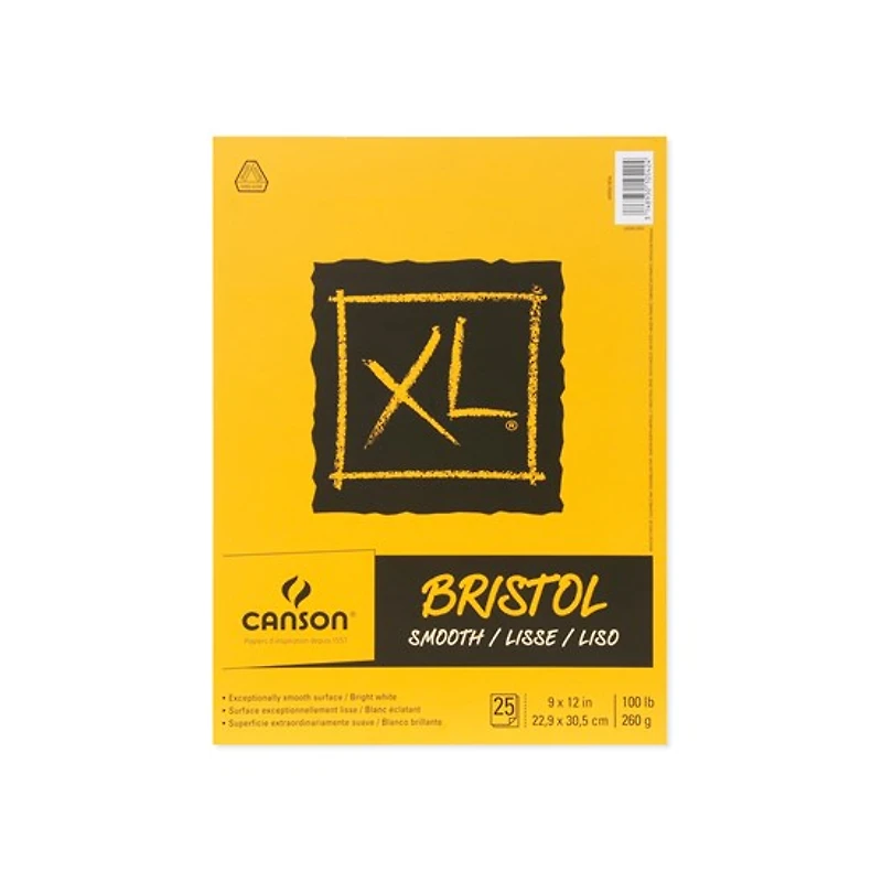 Bloc papier bristol - lisse - 100lb - 9x12po (25f)