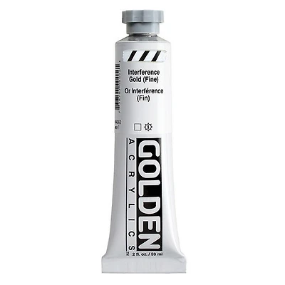 Acrylic heavy body - 2 oz interference gold fine s7
