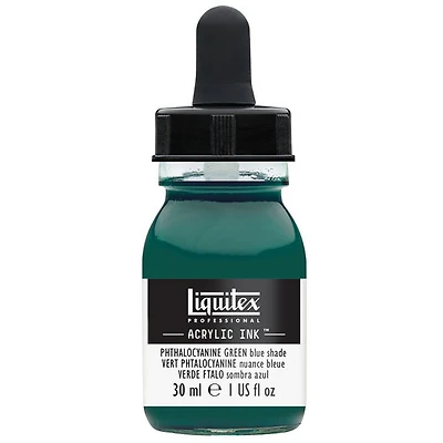 Encre acrylique vert phthalocyanine nuance bleue- 30ml