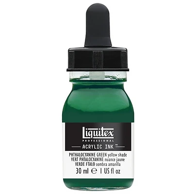 Encre acrylique vert phthalocyanine nuance jaune- 30ml