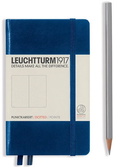 Cahier de notes pointillé a6 187p marine