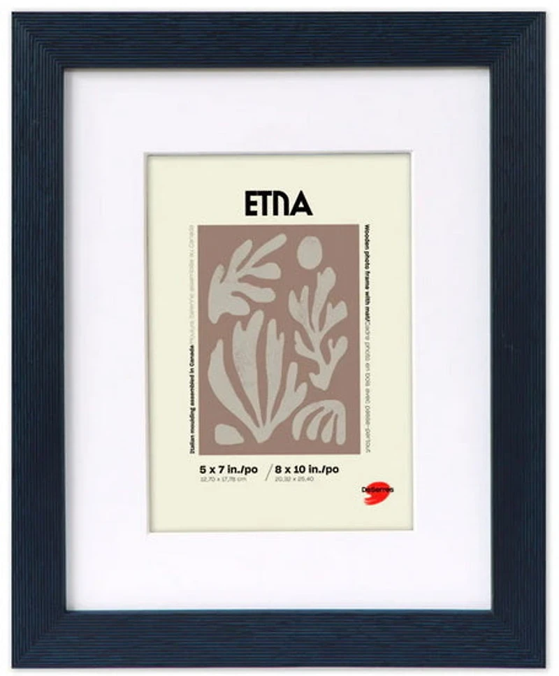 Cadre en bois 2 en 1 bleu -8x10po pp 5x7po