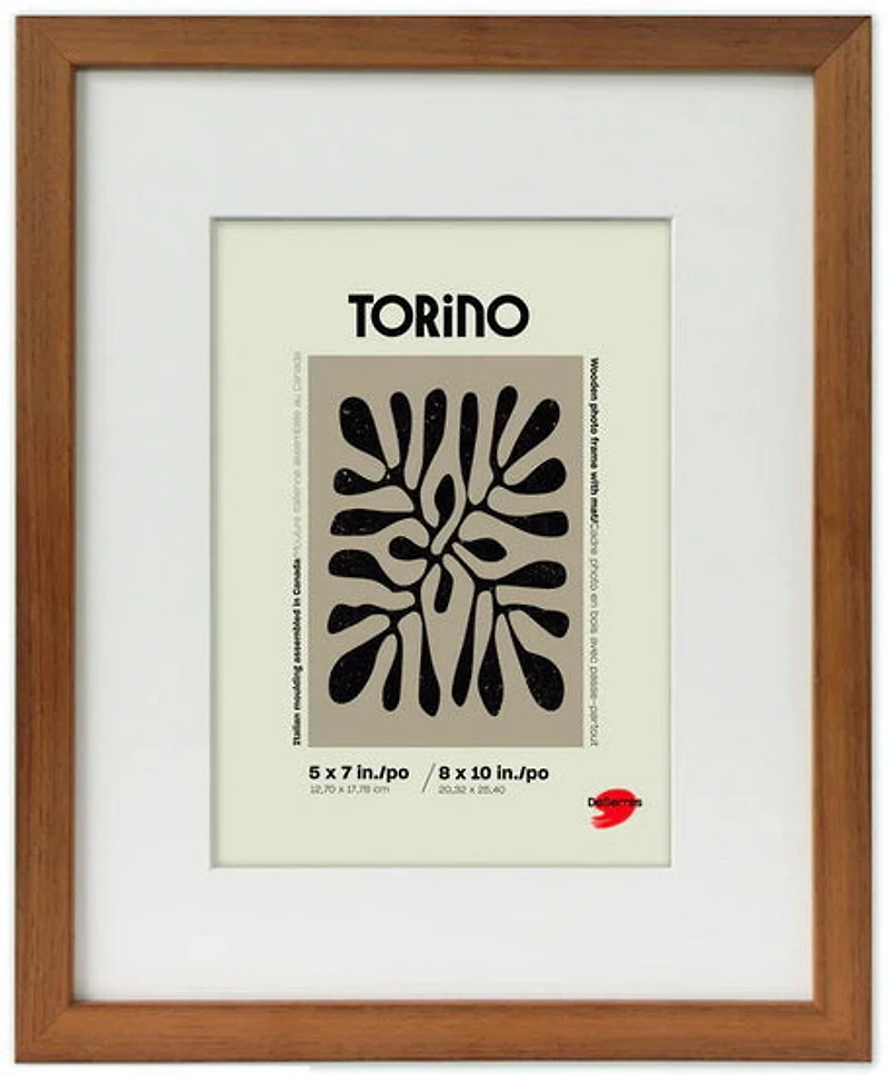 2-In-1 Frame Brown Wood - 8x10" mat 5x7"