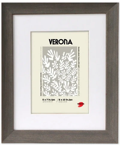 Cadre en bois 2 en 1 gris - 8x10po pp 5x7po