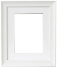 2-In-1 Frame White Wood - 16x20" mat 11x14"