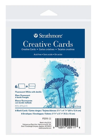 Creative cards - rough edges - fluo white - 3.5x5in (6)