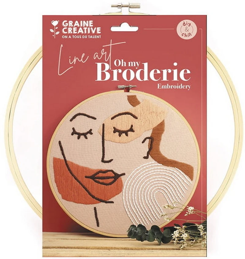 DIY Embroidery Kit - Line Art Face