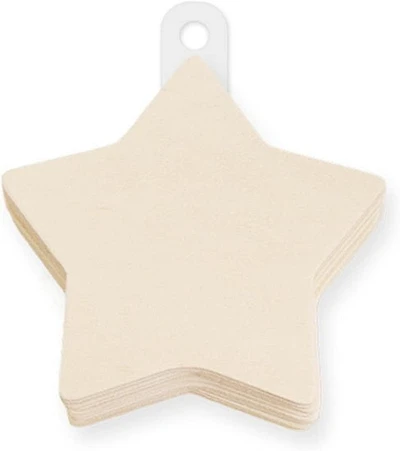 12 Wood shapes - star - 8cm