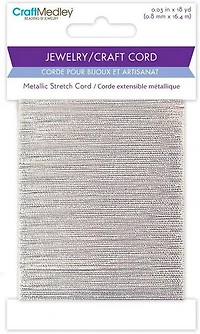 Metallic stretchcord - silver - 0.8mm - 16m