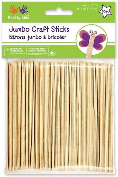 50 Jumbo sticks - natural - 2cm - 15cm