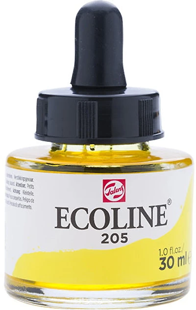 Encre aquarelle ecoline jaune citron - 30ml