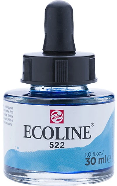 Encre aquarelle ecoline bleu turquoise - 30ml