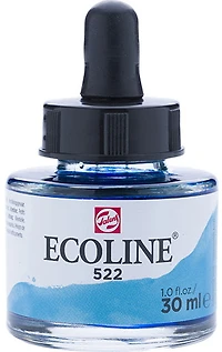 Encre aquarelle ecoline bleu turquoise - 30ml