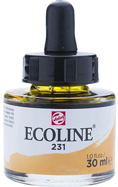 Encre aquarelle ecoline or ocre - 30ml