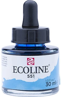 Encre aquarelle ecoline bleu ciel clair - 30ml