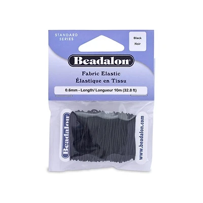 Fil coton elastique - 0.6mm - noir - 10m