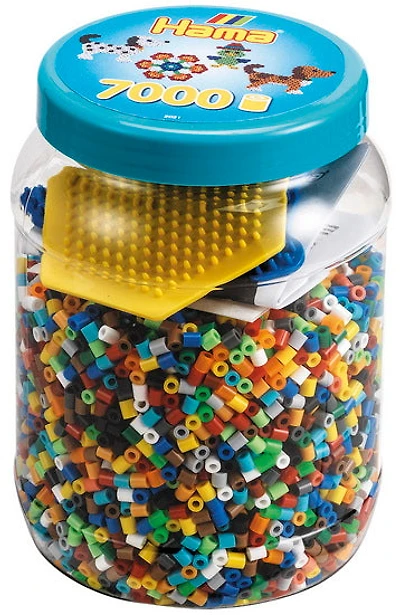 Pot 7000 perles Hama et 2 plaques chien