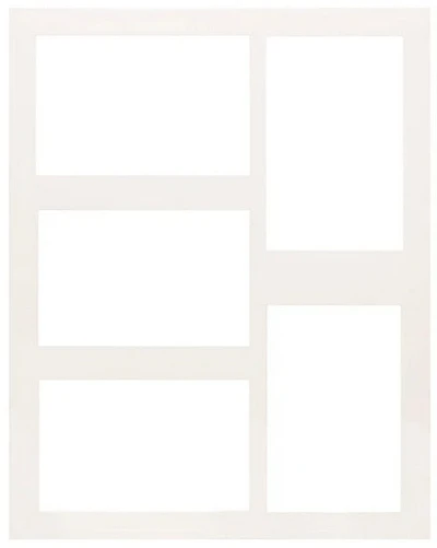 Mat White 11x14 5 Openings 4x6"