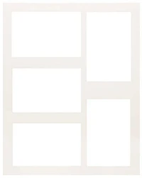 Mat White 11x14 5 Openings 4x6"