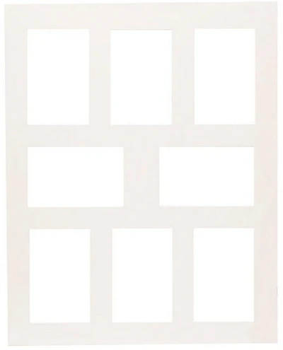 Mat White 16x20 8 Openings 4x6"