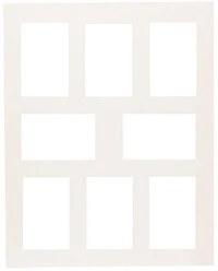 Mat White 16x20 8 Openings 4x6"
