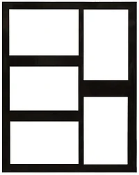Mat Black 11x14 5 Openings 4x6"