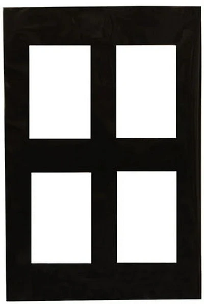 Mat Black 12x18 4 Openings 4x6"