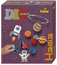 Hama Boîte cadeau Espace. Env. 2.500 perles, 2 plaques: petite ronde, grande carrée et accessoires.