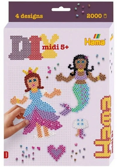 Hama Princess and Mermaid Box. Approx. 2,000 beads, 1 pegboard.