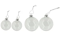Ens. 4 boules transparentes à décorer 6cm et 8cm