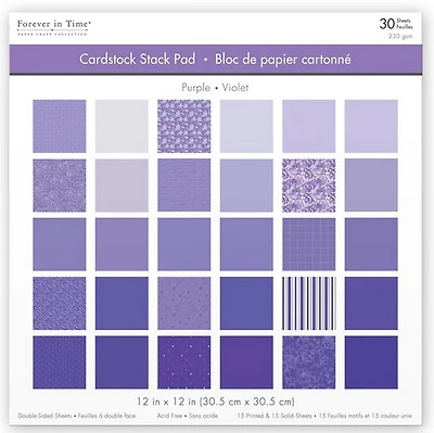 Bloc papier - 30f - violet - 12x12po