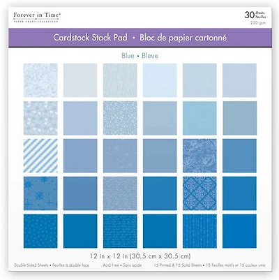 Bloc papier - 30f - bleu - 12x12po