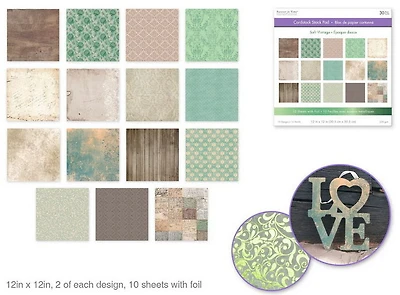 Bloc papier - 30f - époque douce métallisé - 12x12po