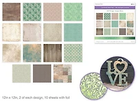 Bloc papier - 30f - époque douce métallisé - 12x12po